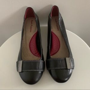 Hush Puppies Candid - Black Leather Wedge Pumps - Size 7M